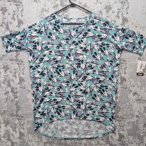 LuLaRoe Disney Mickey Mouse Mint Green Graphic T Shirt Size L